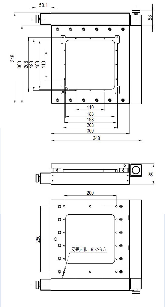 PT-XY100精密電動整體位移臺光學(xué)二維平移臺行程100×100滑臺模組
