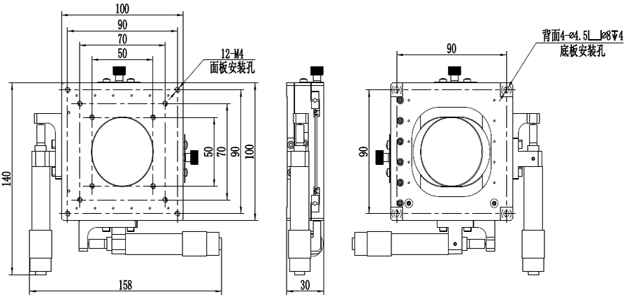 PT-XY125 手動(dòng)XY平移臺(tái) 中空平臺(tái) 中空位移臺(tái) 兩軸平臺(tái)